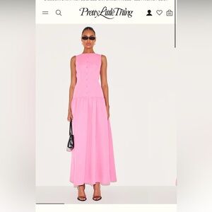 Drop Waist Pink Maxi Dress NWT